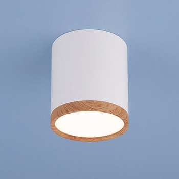 Elektrostandard DLR024 6W 4200K / Светильник светодиодный стационарный белый матовый/светлый дуб a040548