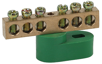 ЭРА NO-222-102-1 Зеленый Шина PE "земля" на одном угловом изоляторе ШНИ-6х9-6-У1