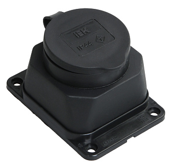 IEK OMEGA РБ13-1-0м Розетка одноместная с защитной крышкой IP44