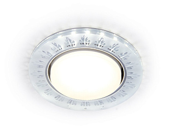 Ambrella Встраиваемый точечный светильник с LED подсветкой G222 CL/FR прозрачный/матовый GX53+3W(LED WHITE) D120*38