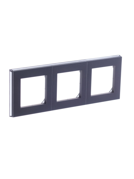 Купить ABB EPJ Levit сталь / дымчатый чёрный Рамка 3 поста 2CHH015030A6069