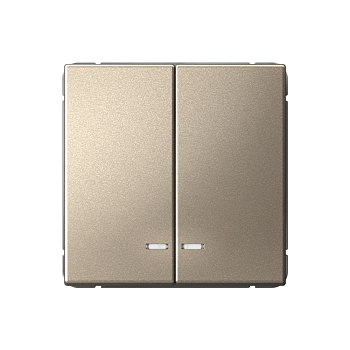 Systeme Electric ArtGallery Шампань Выключатель 2-клавишный с подсветкой, сх.5а, 10АХ, механизм