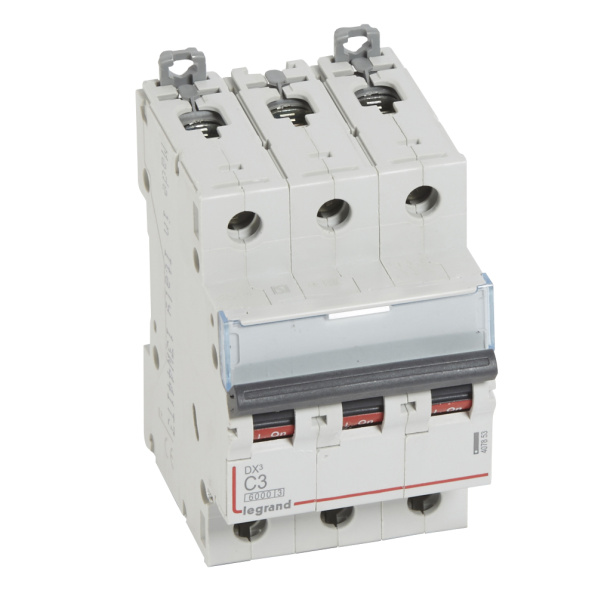 Купить Legrand DX3 6000 Автоматический выключатель 10кА 3P 400В 3А 3 мод (С) 407853