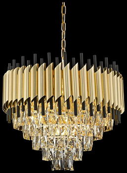 Wertmark WE138.12.403 Люстра подвесная Матовое золото, Черный/Прозрачный E14 12*40W