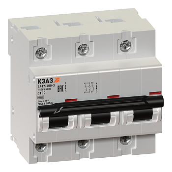 КЭАЗ ВА47-100 Автоматический выключатель 3P 32 D 10кА AC(ВА47-100-3D32-УХЛ3) 233059