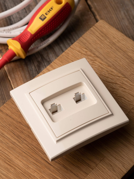 Купить EKF Basic Минск Бежевый Розетка RJ-45, СП