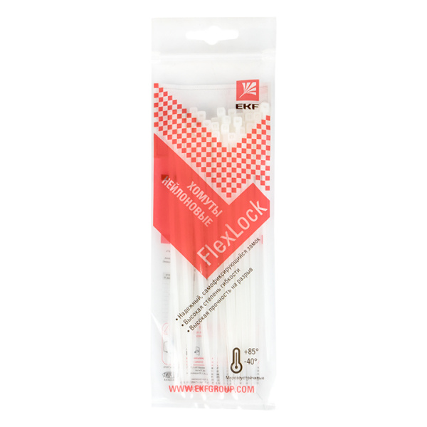 Купить EKF PROxima Хомут P6.6 стандартный (б), 2.5x160 (100шт) FlexLock
