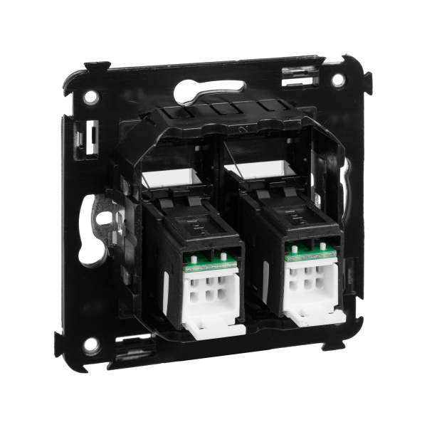 Купить DKC Компьютерная розетка RJ-45 в стену, кат.6 двойная,"Avanti", "Черный матовый"