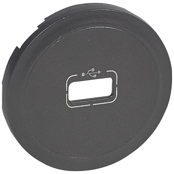 Legrand Celiane2 Графит Накладка Розетки USB розетки 1-ой 067950
