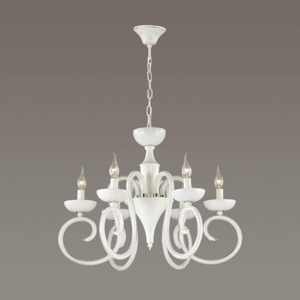 Купить Odeon Light 3932/6 ODL18 455 хром/белый Люстра IP20 E14 6*40W 220V ZEFIRO