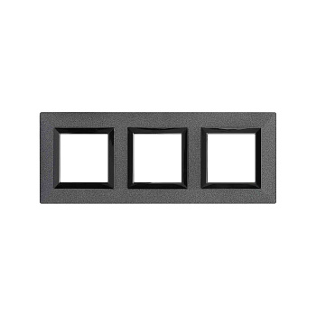 DKC Рамка из металла, "Avanti", графитовая, 3 поста (6 мод.)