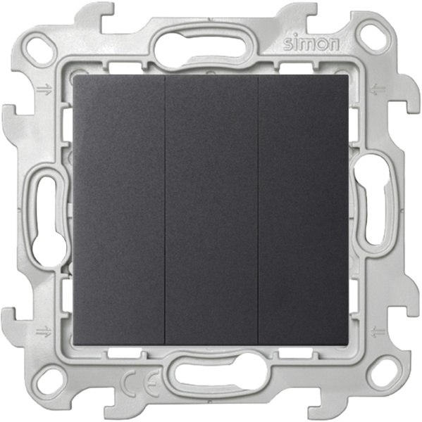 Купить Simon 24 Графит Трехклавишный выключатель 2450391-038