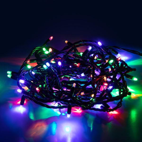 ЭРА Светодиодная новогодняя гирлянда ЭРА ERAPS-PM10 нить уличная 10 м мультиколор 100 LED