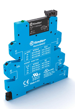 Finder Интерфейсный модуль (сборка 34.81.7.060.9024 + 93.60.8.230), твердотельное реле, серия MasterBASIC; выход 6A (24В DC); питание 230-240В AC; кат 390082309024