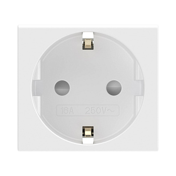 DKC Розетка силовая 2Р+Е, со шторками, «Viva», 2 мод., цвет белый