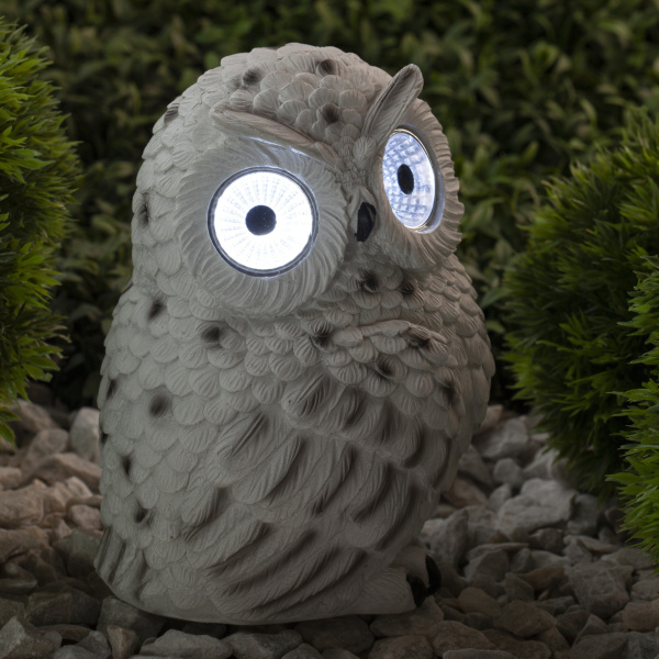 ЭРА ERAFYS01-09 Садовый светильник Полярная сова на солнечной батарее, полистоун, 19 см