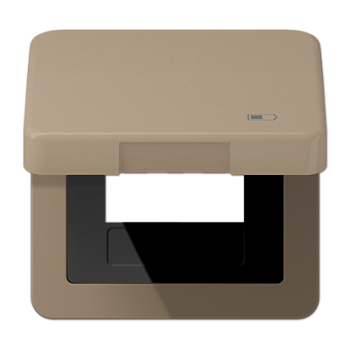 JUNG Рамка с подпружиненной крышкой для USB-механизмов, с центральной платой, золотая бронза CD590KLUSBGB