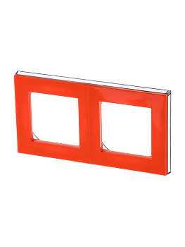 ABB EPJ Levit Оранжевый / дымчатый чёрный Рамка 2 поста 2CHH015020A6066