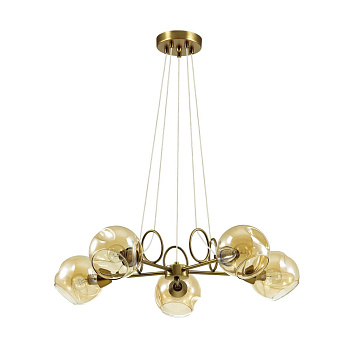 Lumion 4435/5 LN20 046 античный коричневый, стекло Люстра E14 5*40W 220V AMBER