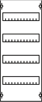 ABB Панель под установку мод. устройств 1ряд/4 рейки h==650 1V0A