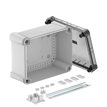 OBO Bettermann Распределительная коробка X16C, IP 67, 241x191x126 мм,сплошная стенка, прозрачная крышка, DIN-рейка 2005568