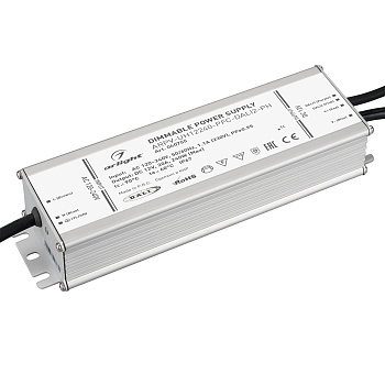 Блок питания ARPV-UH12240-PFC-DALI2-PH (12V, 20A, 240W) (Arlight, IP67 Металл, 7 лет) 040755