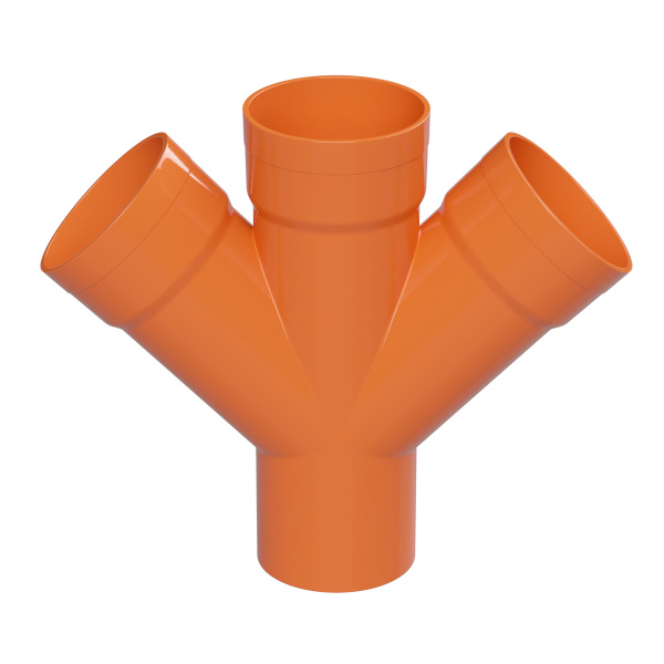 DKC Соединение для четырех двустенных труб, 45 град., полипропилен, д.110мм