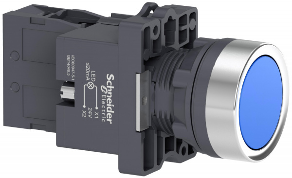 Купить SE Кнопка с подсветкой LED, 24В,синяя,1НO XA2EW36B1