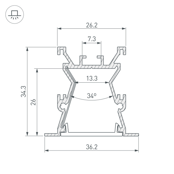 Купить Arlight Профиль с экраном ALU-WIDE-FL-H35-2000 ANOD+FROST (Алюминий) 027887