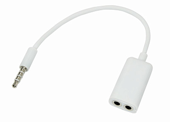 Аудио разветвитель штекер 3,5 мм на 2 белый Rexant 18-1102