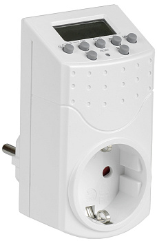 IEK РТЭ-1 Розетка-таймер электронный 1мин 7дн 140on/off 16А IP20