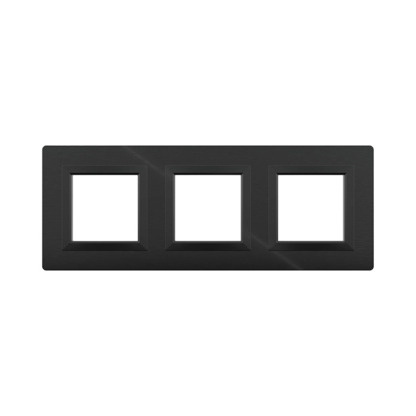 Купить DKC Рамка из алюминия, "Avanti", черная, 3 поста (6 мод.)