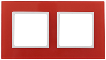 ЭРА 14-5102-23 Elegance Красный/белый Стекло Рамка 2-ая