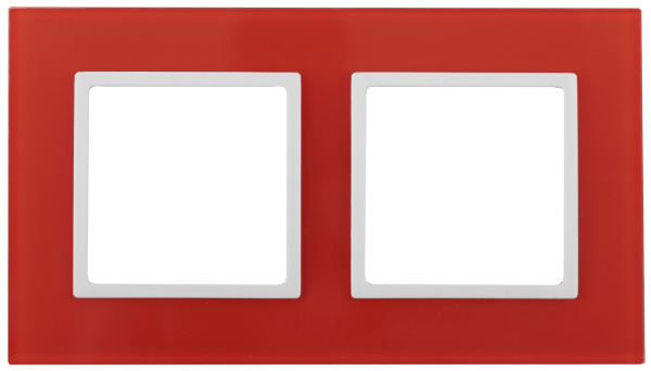 ЭРА 14-5102-23 Elegance Красный/белый Стекло Рамка 2-ая