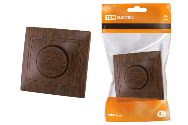 TDM Светорегулятор поворотный RL 600 Вт "ЭКО" (бук) "Таймыр" SQ1814-0324