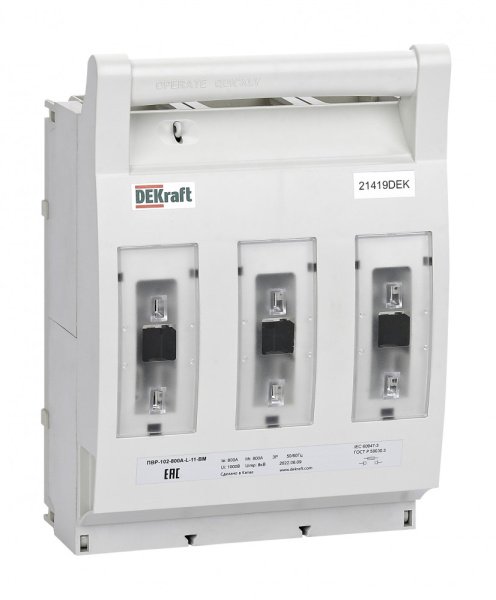 Dekraft ПВР горизонтальный 630А 3ф отключение_навесной монтаж на шину_ПВР-102 Dekraft ПВР горизонтальный 630А 3ф отключение_навесной монтаж на шину_ПВР-102