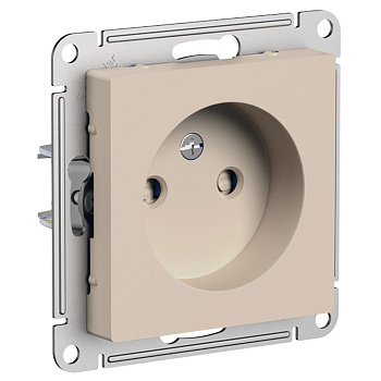 Systeme Electric AtlasDesign Песочный Розетка б/з со шторками, 16А, механизм