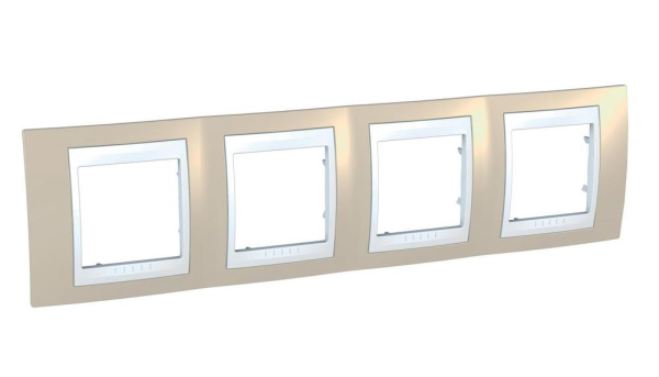 Купить SE Unica Хамелеон Песчаный/Бел Рамка 4-ая горизонтальная MGU6.008.867