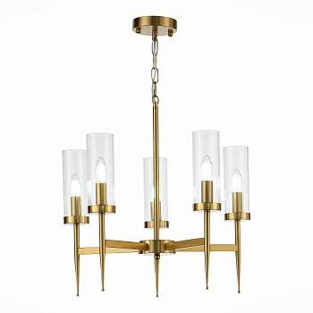 ST Luce SL1159.303.05 Люстра подвесная Латунь/Латунь, Прозрачный E14 5*60W