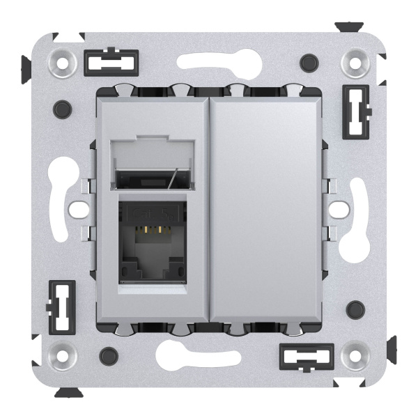 Купить DKC Компьютерная розетка RJ-45 в стену, кат.5e одинарная,"Avanti","Закаленная сталь"