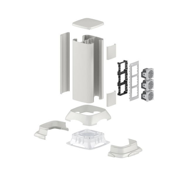 Купить DKC Миниколонна алюминиевая 0,35 м, цвет светло-серебристый металлик