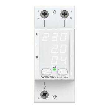 Welrok VIP-50 Реле напряжения с контролем тока 50 А (max 60 A), 11 000 ВА