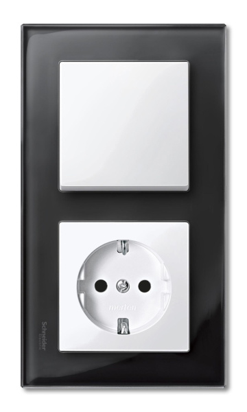 Купить SE Merten SM M-Elegance Стекло Черное кальцит Рамка 2-ая MTN404203