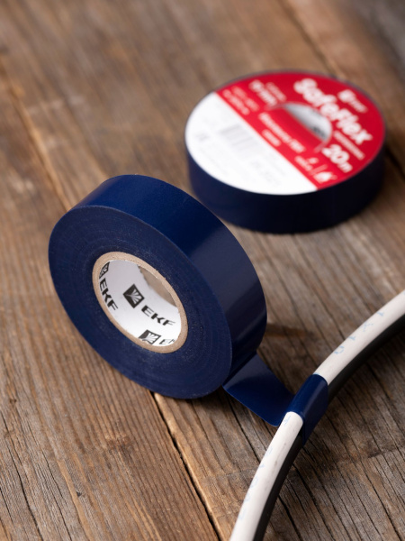 Купить EKF PROxima Изолента ПВХ синяя 19мм 20м серии SafeFlex