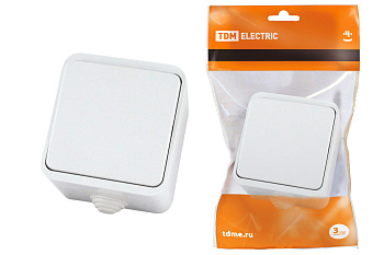 TDM Выключатель 1-кл. ОУ IP44 10А белый "Орель" SQ1802-0001