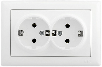 IEK РС21-1-0-ББ Розетка 2-ая с з/к 16А BOLERO белый ERB29-K01-16