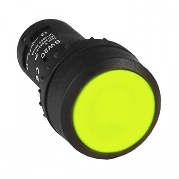 EKF PROxima Кнопка SW2C-11 возвратная желтая NO+NC
