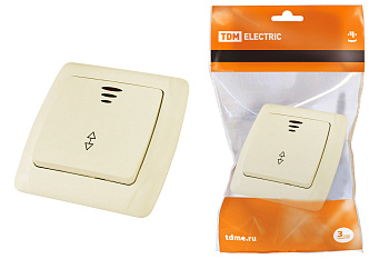 TDM Выключатель на 2 направления 1 кл. с подсветкой 10А сл. кость "Онега" SQ1805-0035