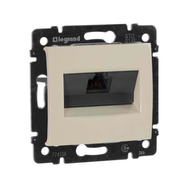 Купить Legrand Valena Крем Розетка комп(RJ45) 1-ая 5 кат.крепление винт.(без лапок) 774138