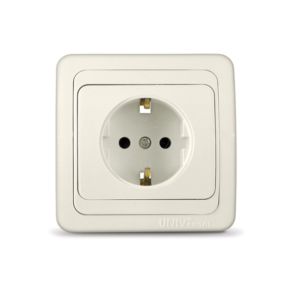 UNIVersal "Валери" Розетка "слоновая кость" (ivory) с/з Б-В0028